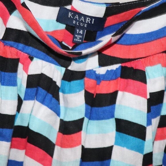 Kaari Blue Multicolor Womens Skirt Size 14 - Picture 2 of 4